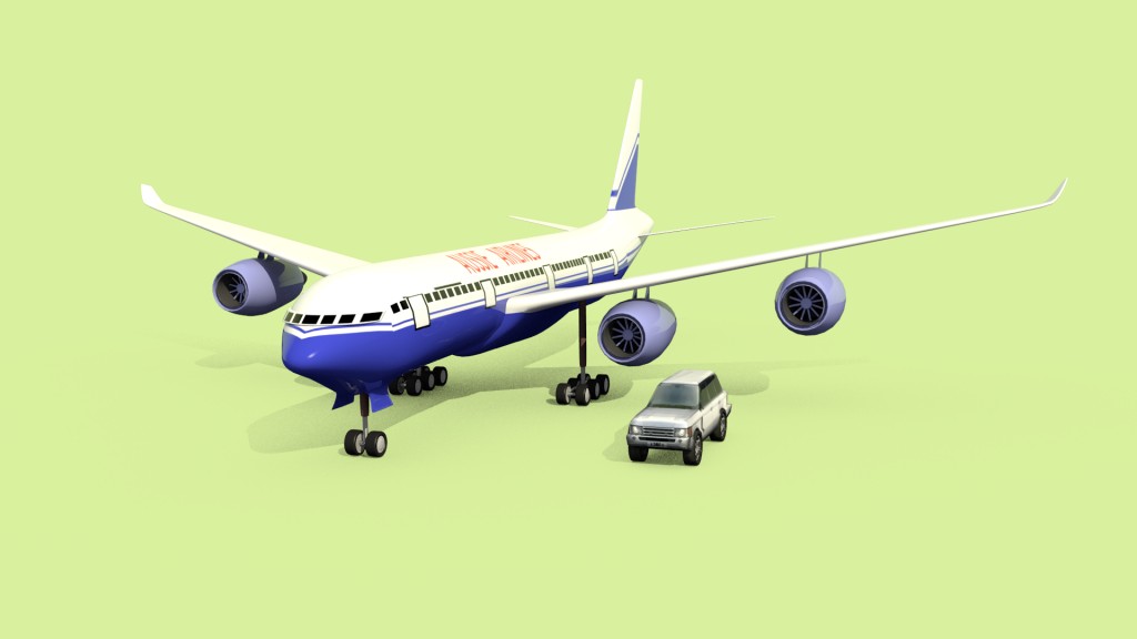 Low poly range rover and airplane preview image 1